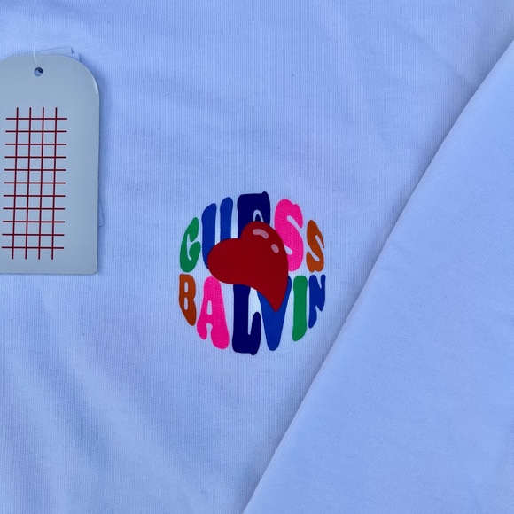 Guess x j balvin Amor Paz Peace Love crewneck Sweatshirt men’s - Picture 2 of 3